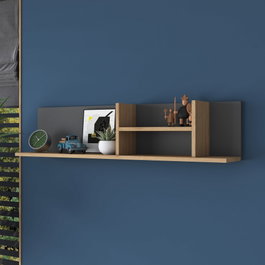 Hanah Home Estantería de Pared AE103 - 2640 Nogal y Antracita
